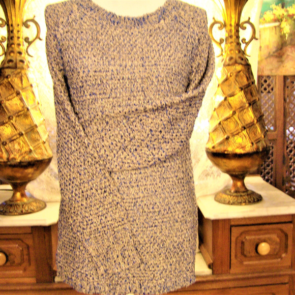 PECK & PECK Sweaters - PECK & PECK Gold Cream Metallic woven Sweater L